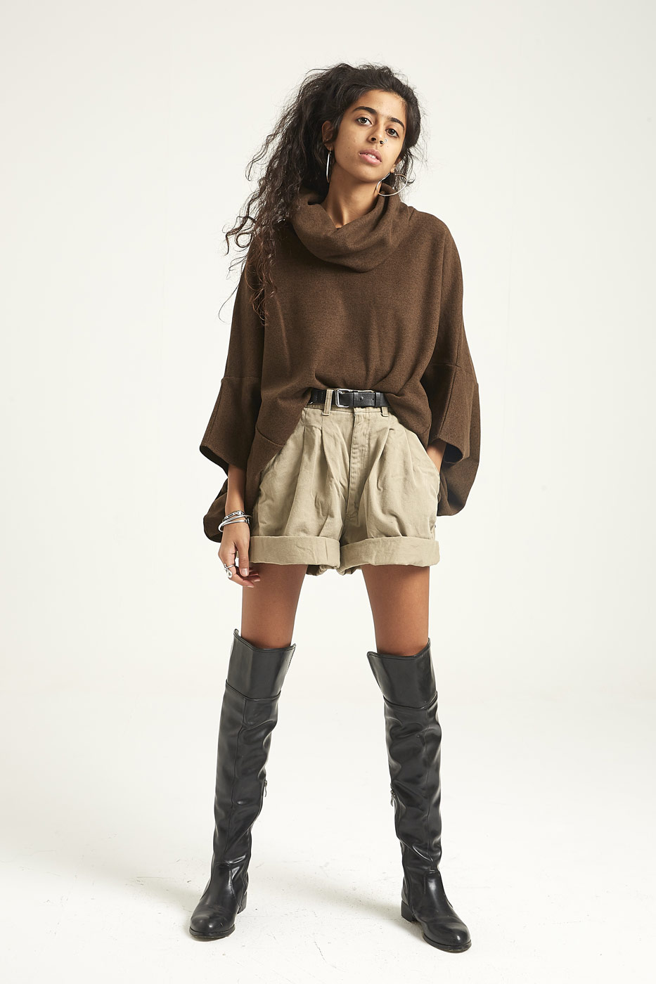 Buy The Coffee Brown Poncho from Dresscode - Egypt