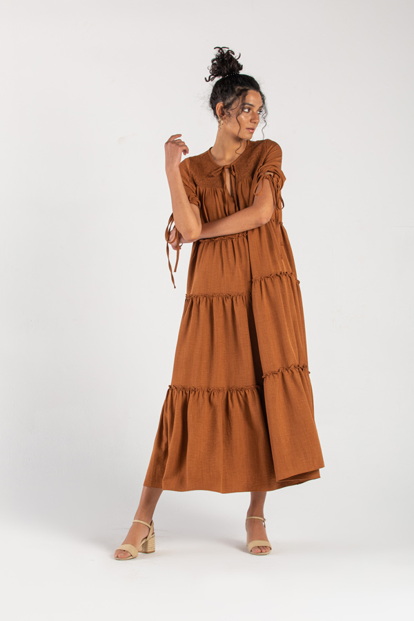 An Earthly Life Dress In Brown thumbnail