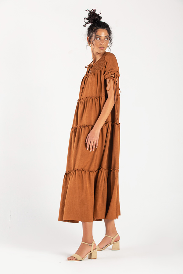 An Earthly Life Dress In Brown thumbnail