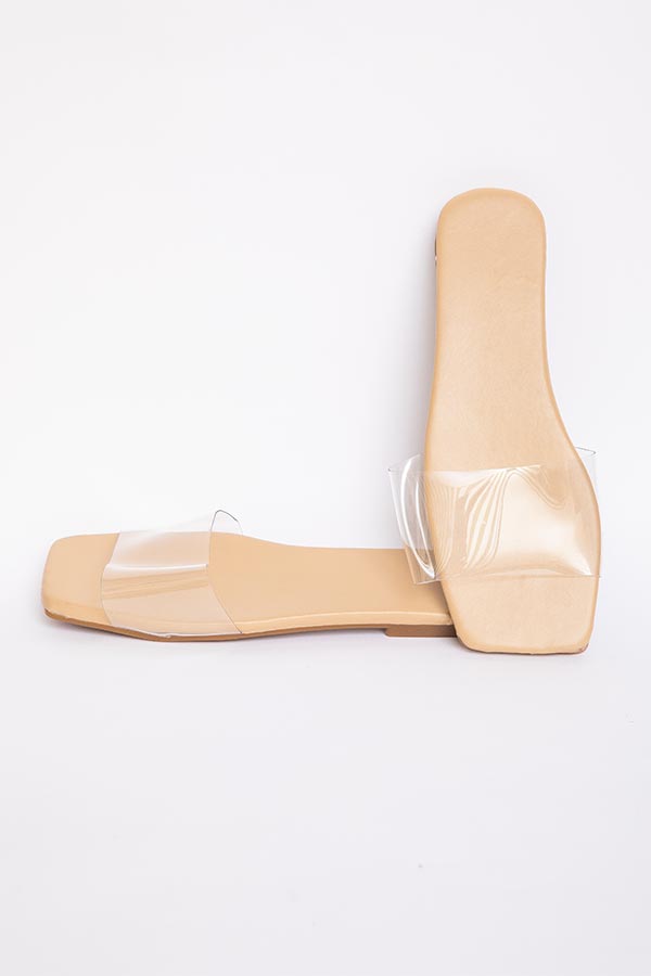 Clear Strap Slides In Beige thumbnail
