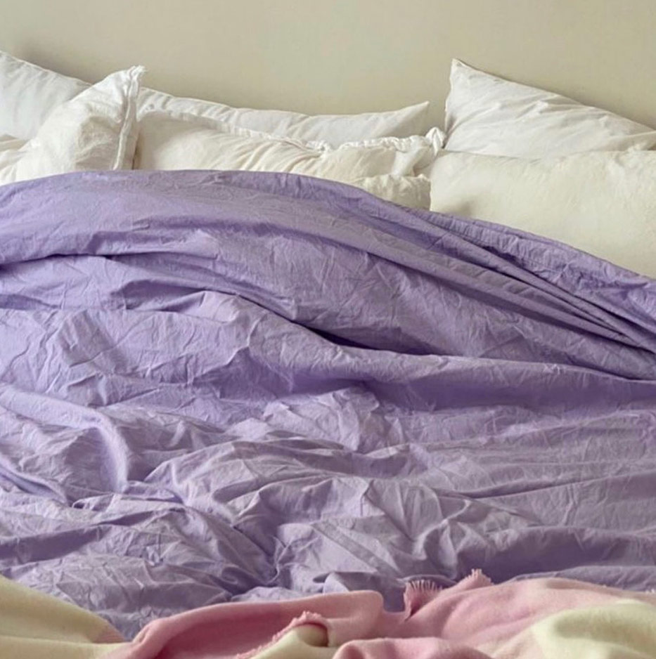 Cotton Bed Sheet Set In Purple thumbnail