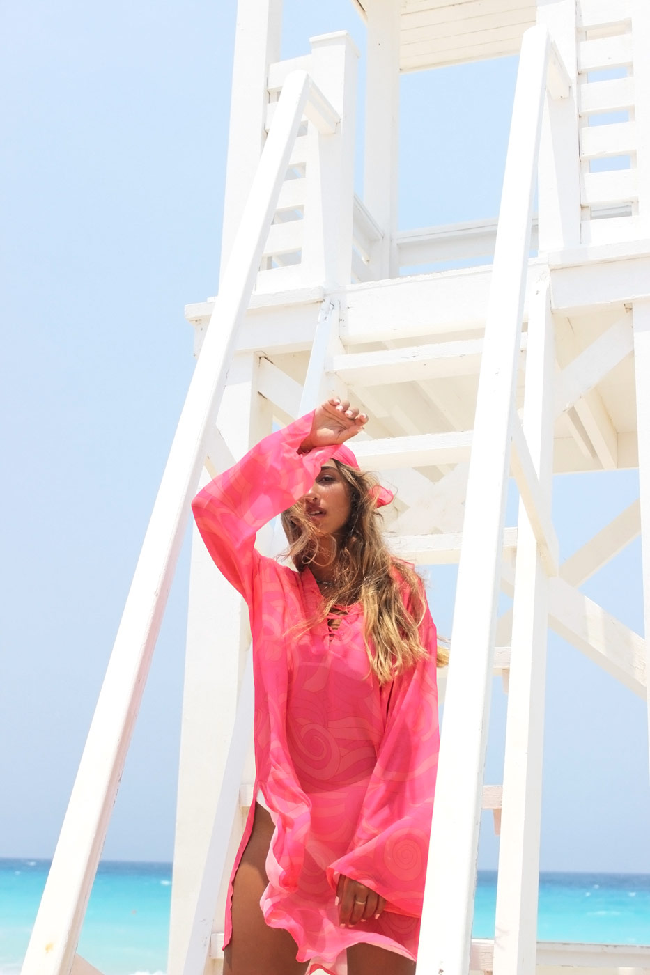 Pink Waves Beach Coverup thumbnail
