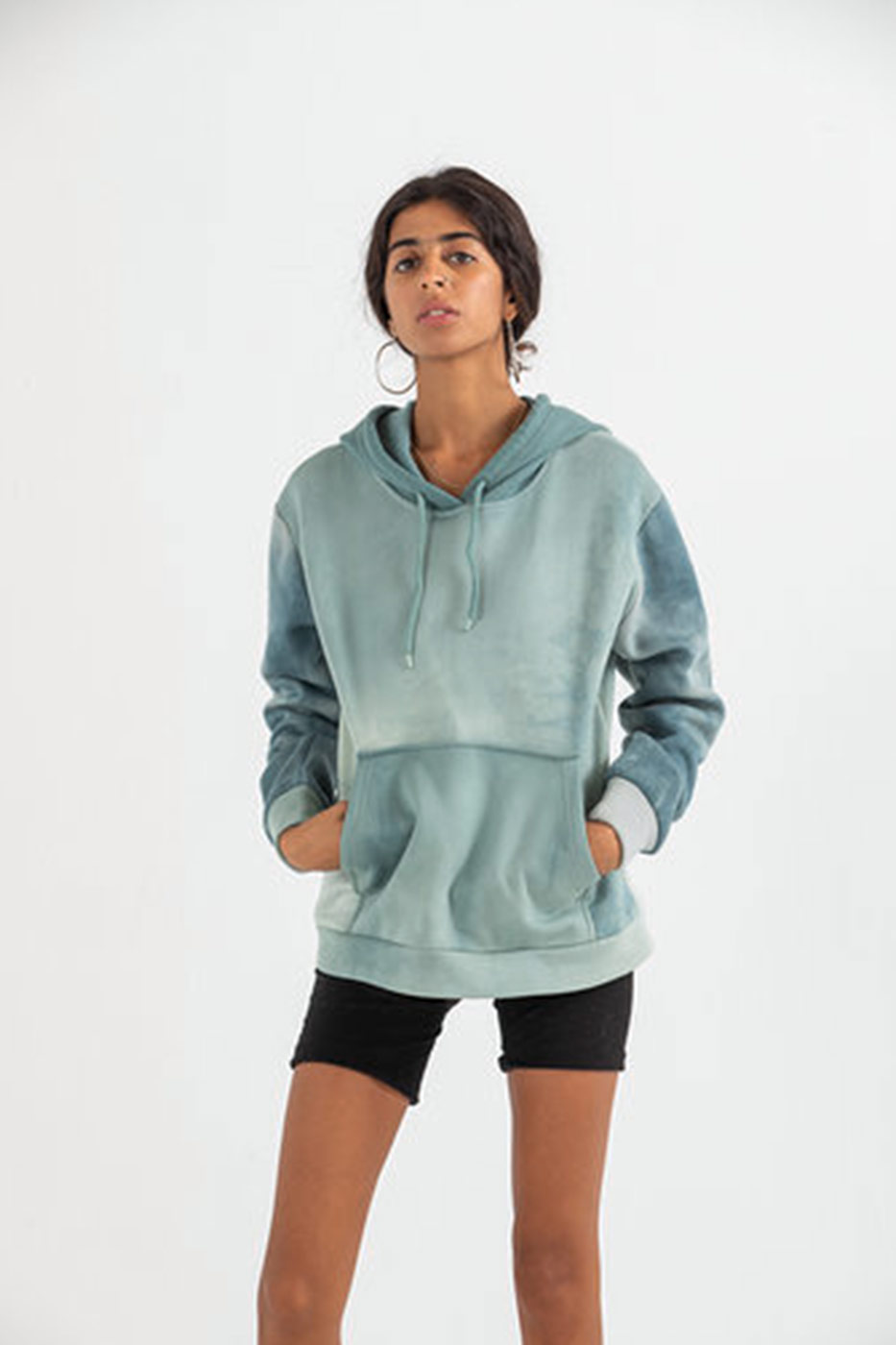 The Illusion Hoodie In Mint Tie Dye Print - Dresscode, Egypt
