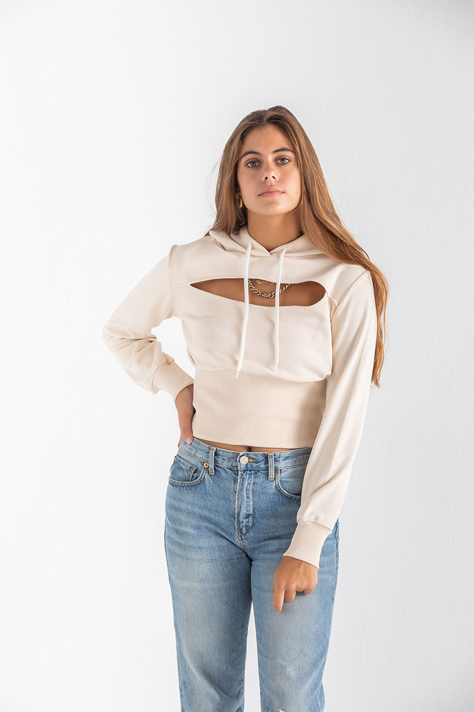 The Unusual Hoodie In Beige DC OUTLET Dress Code