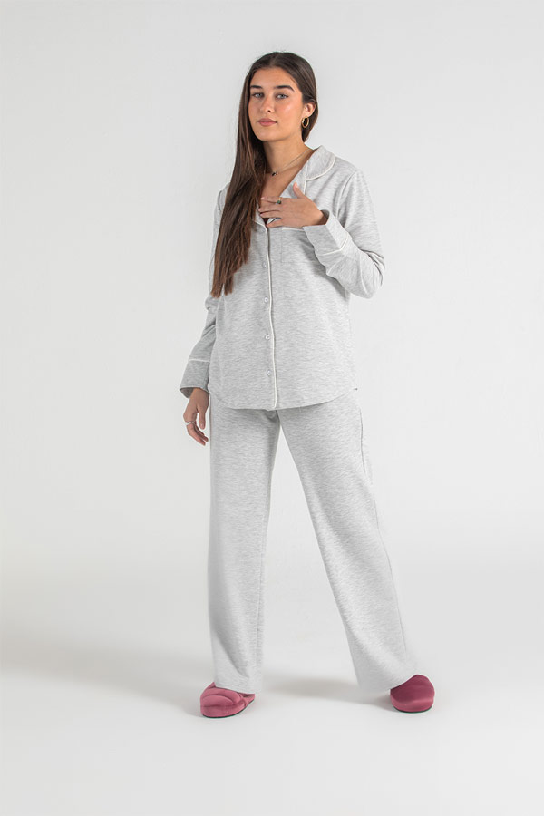 Catch Me Inside Pyjama Set in Grey thumbnail