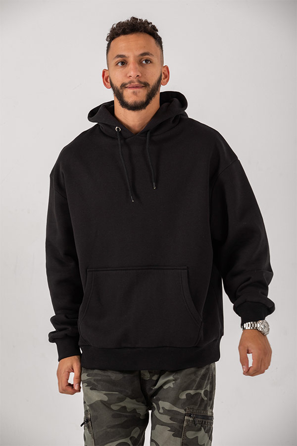 Over Sized Hoodie In Black – FYI thumbnail