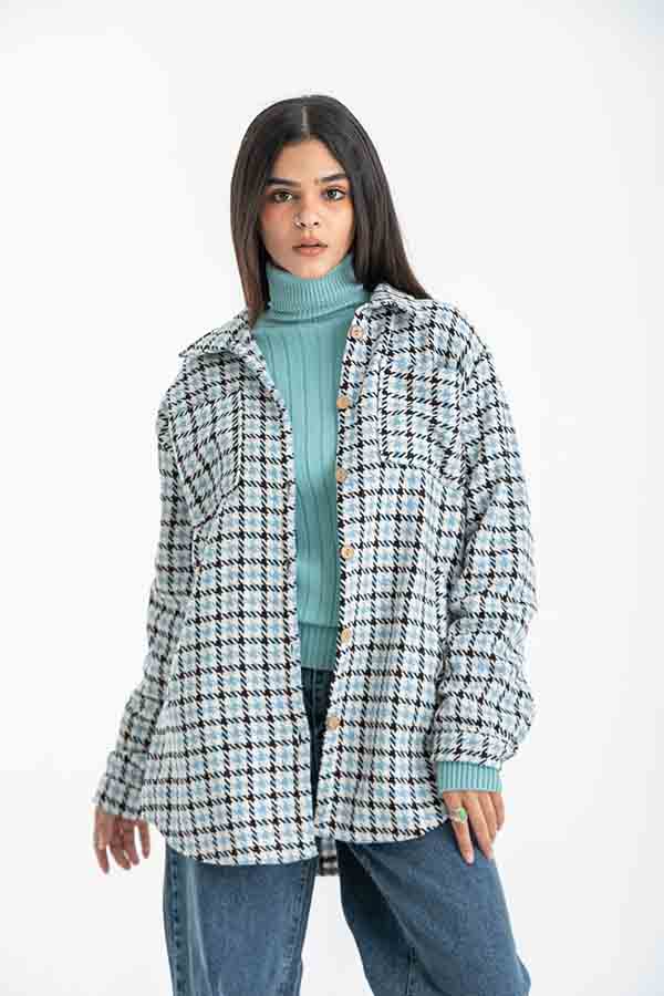 Checked Overshirt In Blue – FYI thumbnail