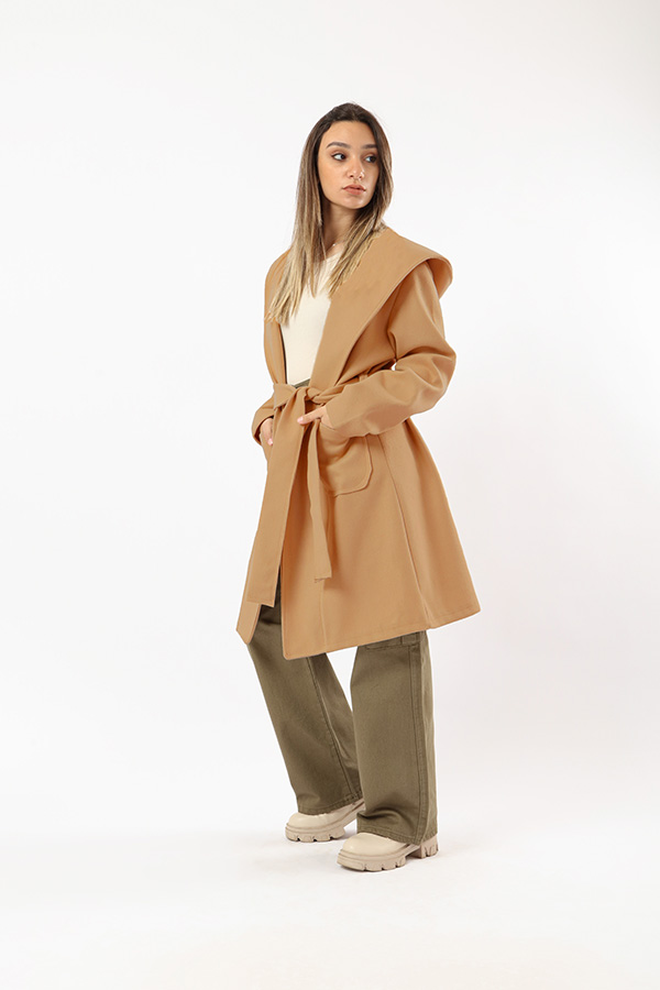 Classic Tied Up Coat In Camel – FYI thumbnail