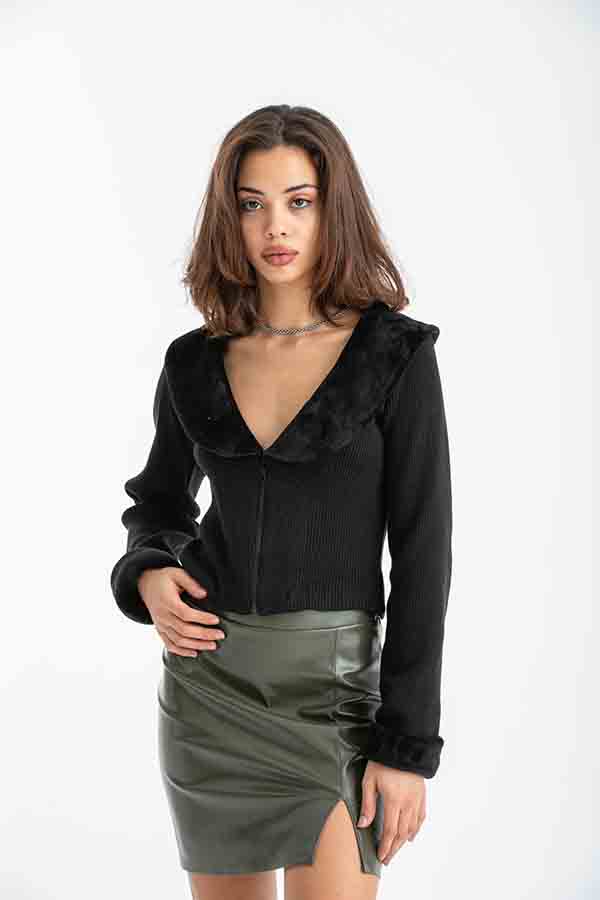 Nice List Leather Skirt In Olive Green thumbnail