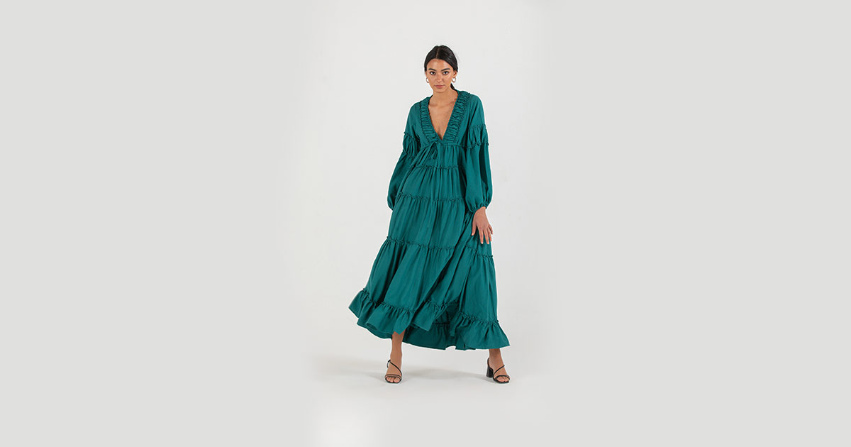 Summer Vibrant Dress In Teal Green - Dresscode, Egypt