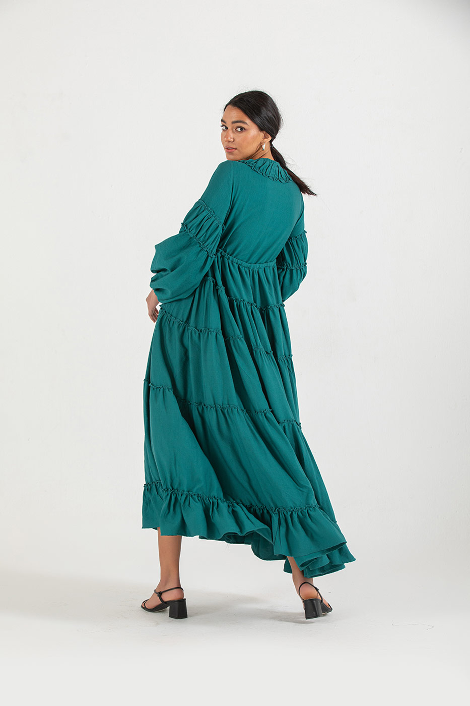 Summer Vibrant Dress In Teal Green - Dresscode, Egypt