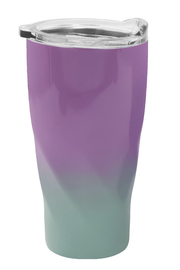 A Travel Mug In Purple And Green – Home thumbnail