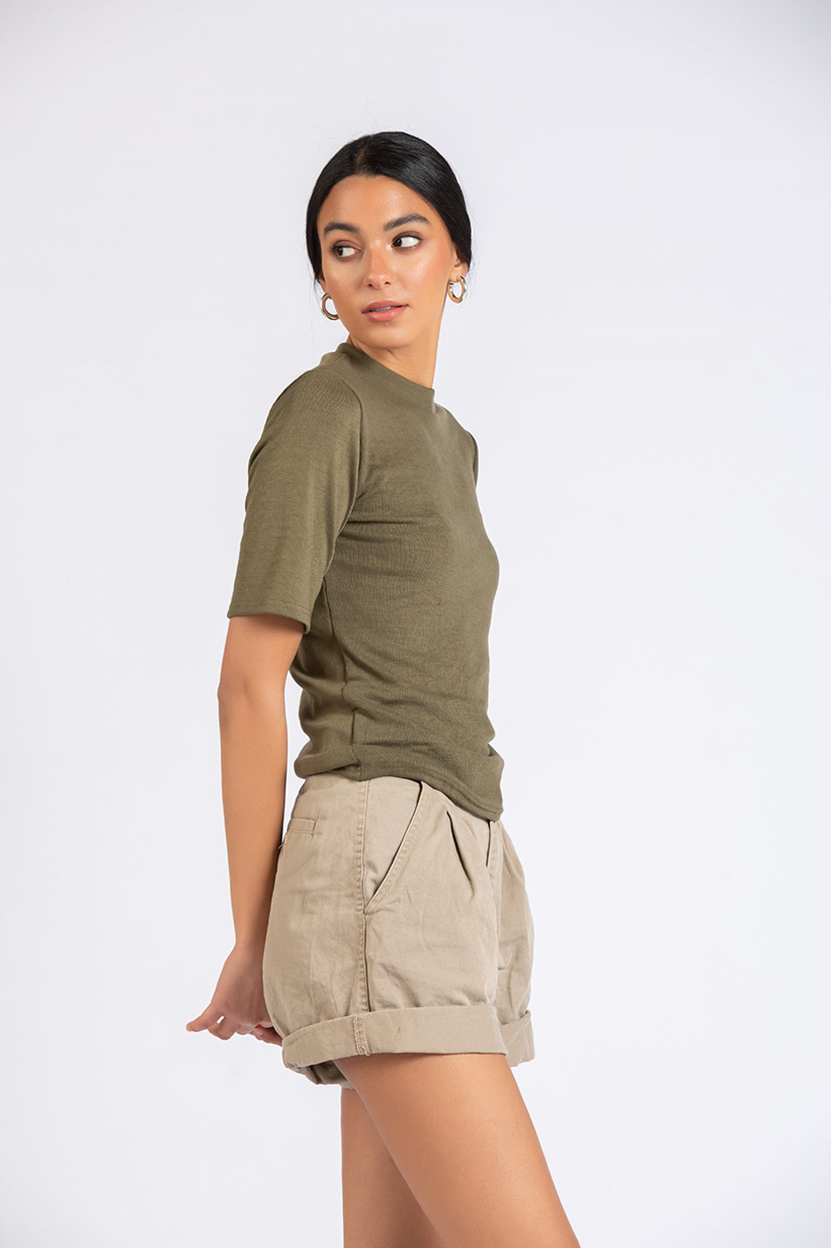 Plain And Simple Top In Olive Green - Dresscode, Egypt