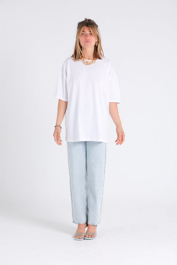 Wide Fit Basic T-Shirt in White thumbnail