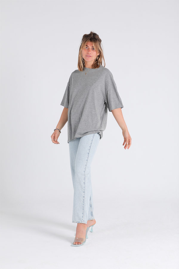 Wide Fit Basic T-Shirt in Grey thumbnail