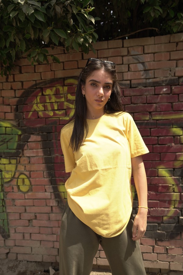 Basic T-Shirt Short Sleeved In Yellow – Pretty Green thumbnail