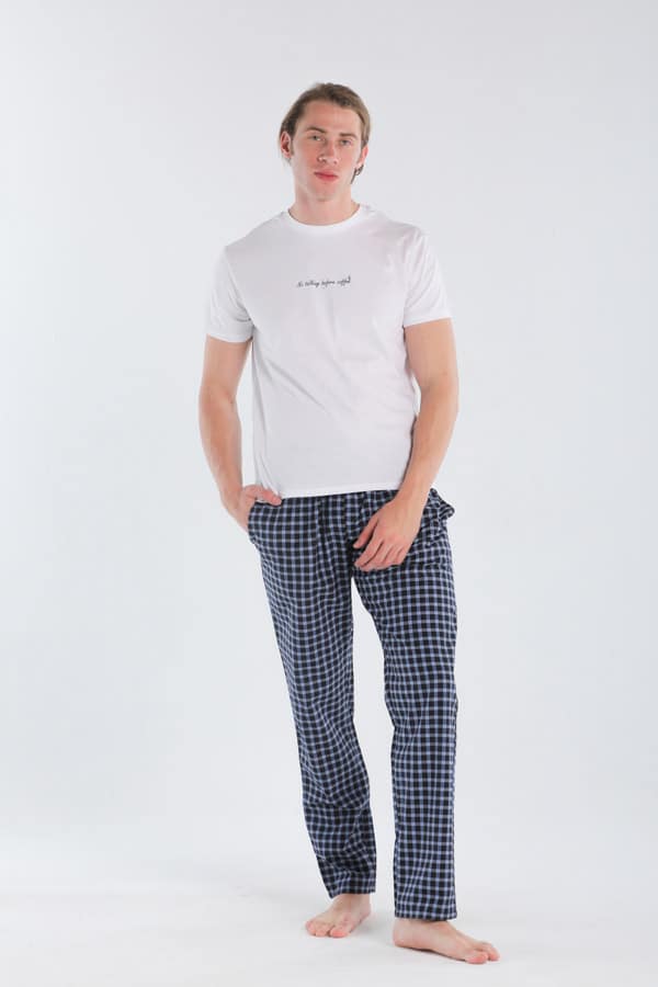 White Checked Pyjama Set – FYI thumbnail