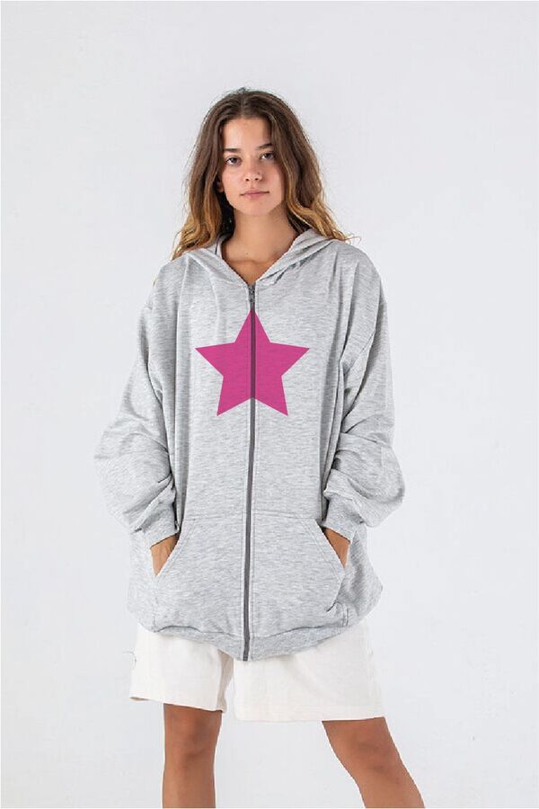 Pink Star Jacket In Light Grey – FYI thumbnail