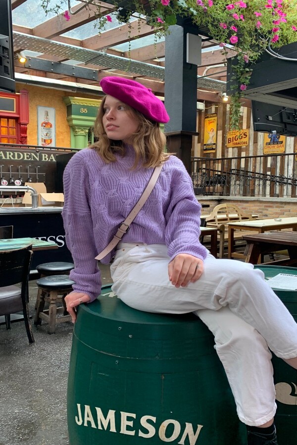 Crewneck Sweater In Light Purple – FYI thumbnail