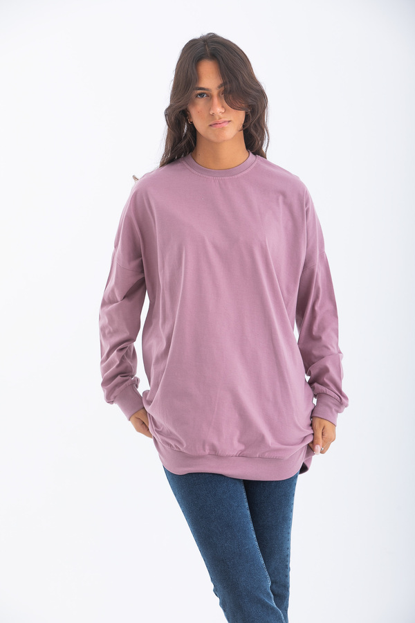 Long Sleeve Crewneck Shirt in Burgundy | Shop Online From Dresscode in ...