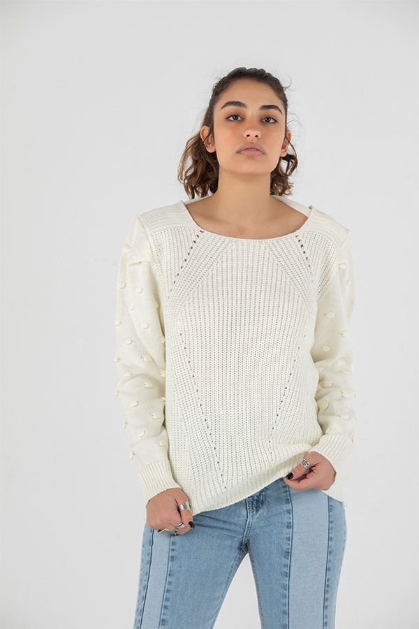 Winter Sparkle Pullover in White thumbnail