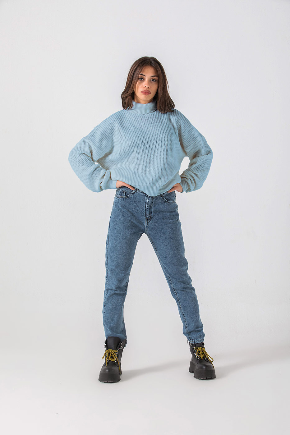 ROLLneck Pullover In Baby Blue - Order now from Dresscode