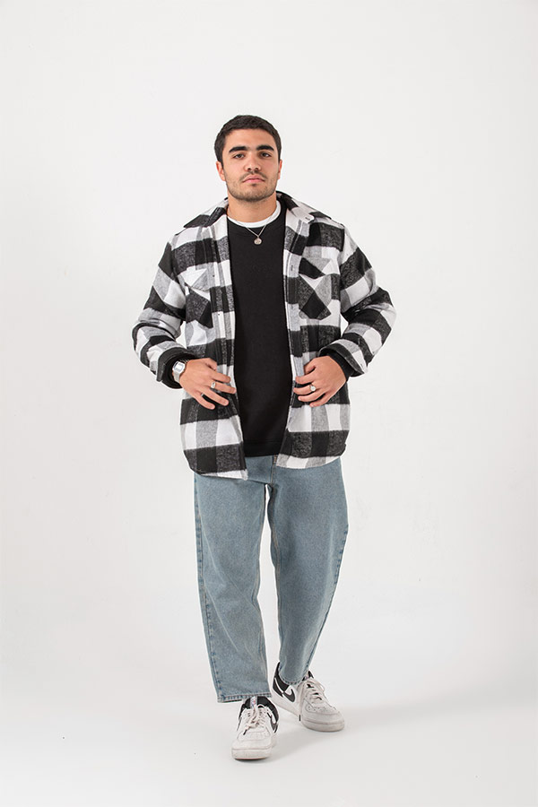90s oversized brushed flannel checkered shirt thumbnail