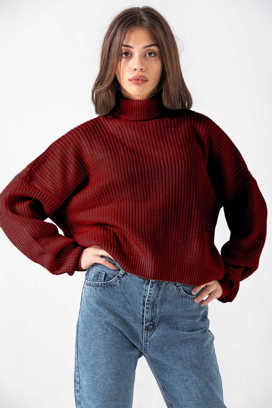 ROLLneck Pullover In Maroon | From Dresscode, Egypt