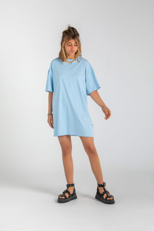 Wide Fit T-Shirt Dress in Baby Blue thumbnail