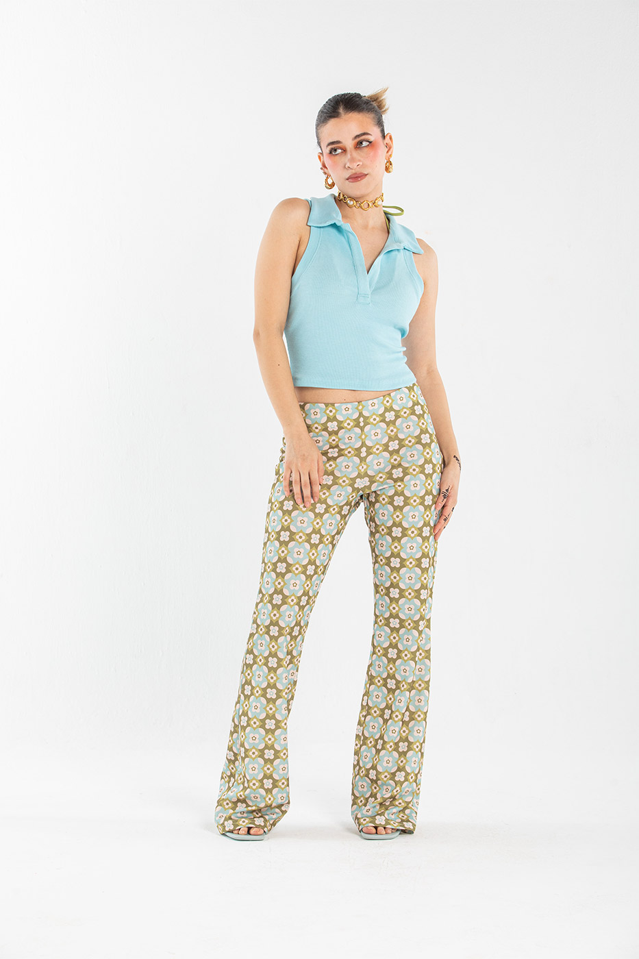 Allover floral Flare Pants | Shop online in Egypt from Dresscode