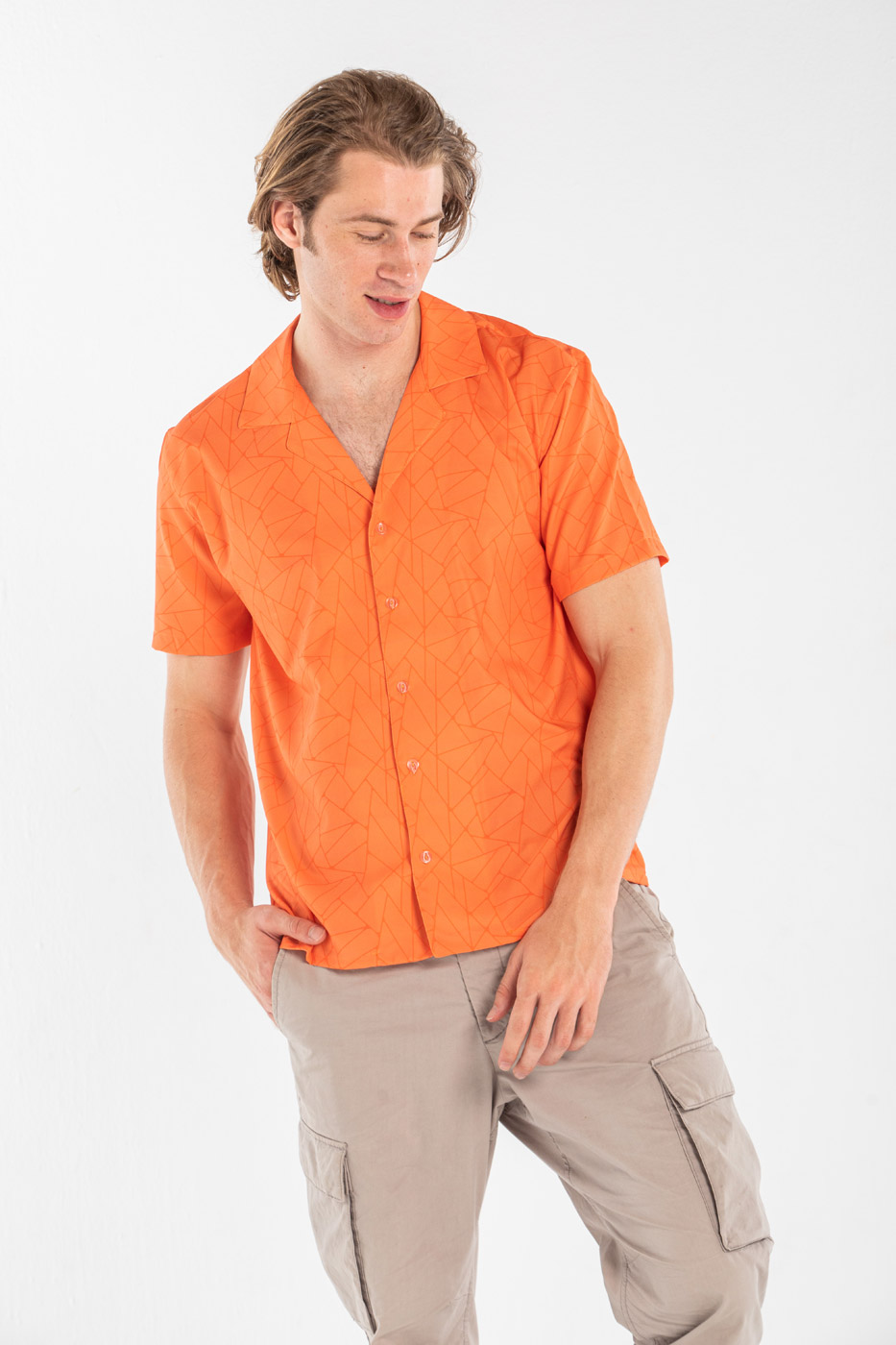 Geometric Shirt In Orange thumbnail
