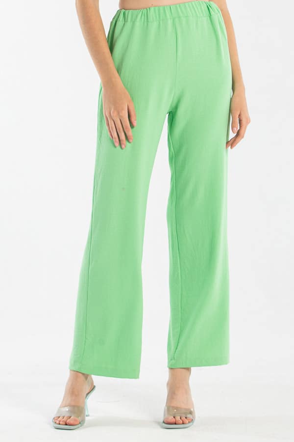 Basic Wide Leg Pants In Green | Shop From Dresscode in Egypt