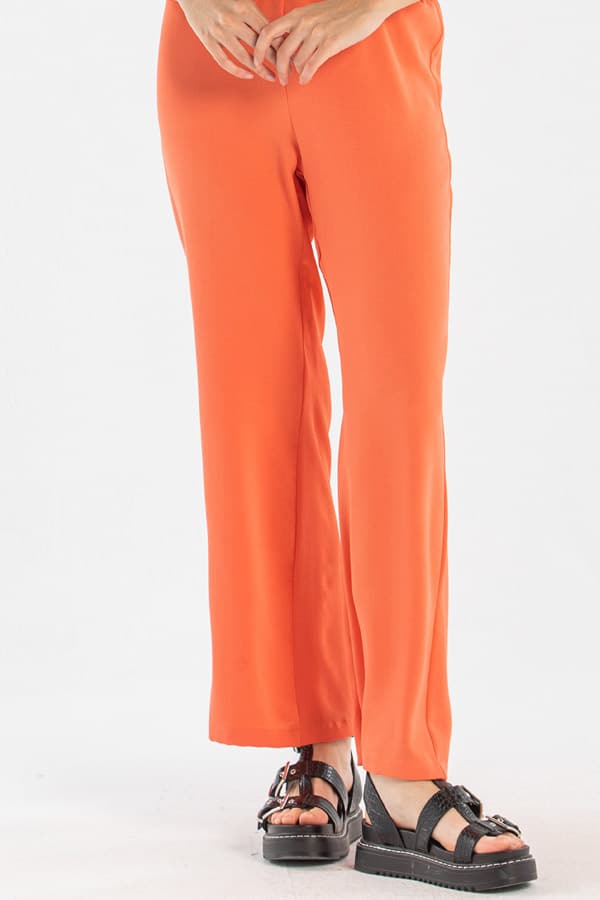 Basic Wide Leg Pants In Orange thumbnail