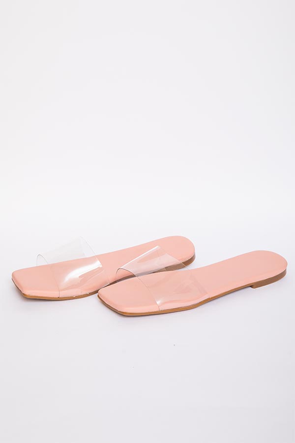 Clear Strap Slides In Blush Pink thumbnail