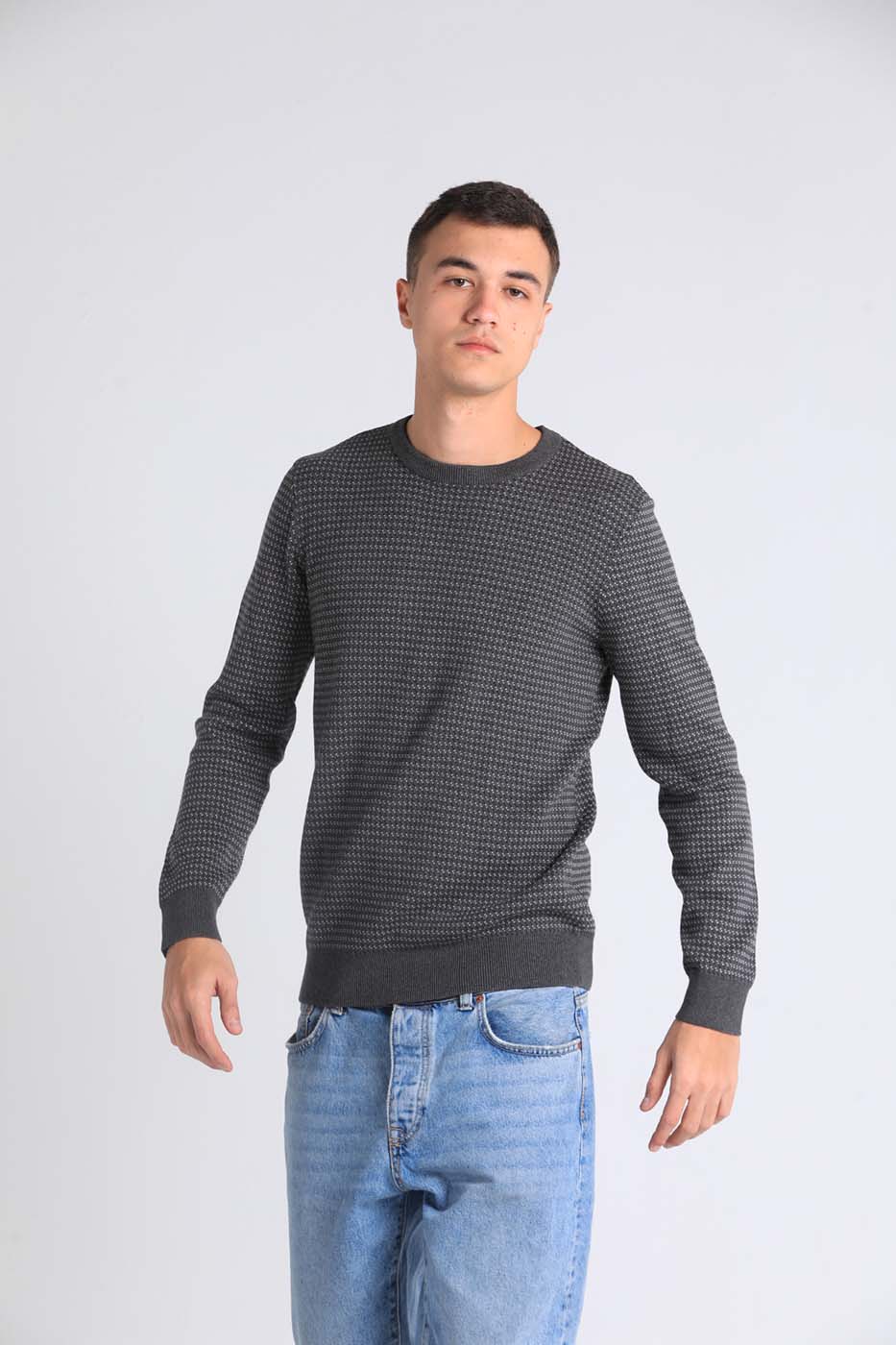 CrewNeck Sweater In Grey thumbnail