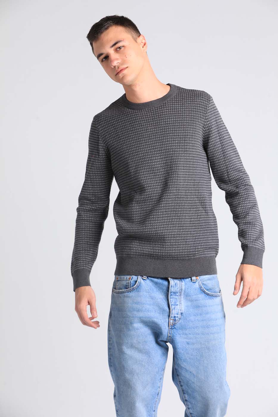 CrewNeck Sweater In Grey thumbnail