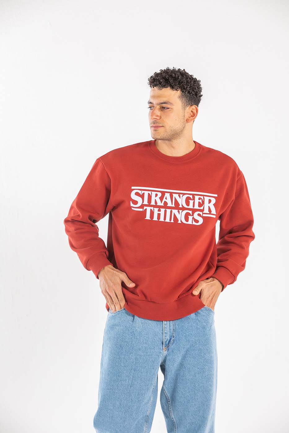Stranger Things Crewneck in Red Brick | Shop Online From Dresscode, Egypt