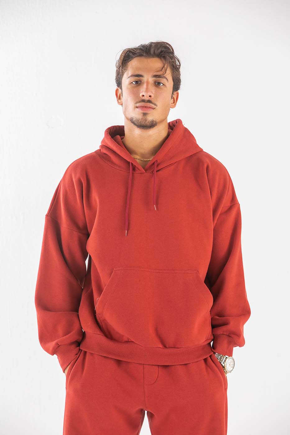 Oversized hoodie in Old Red Brick thumbnail