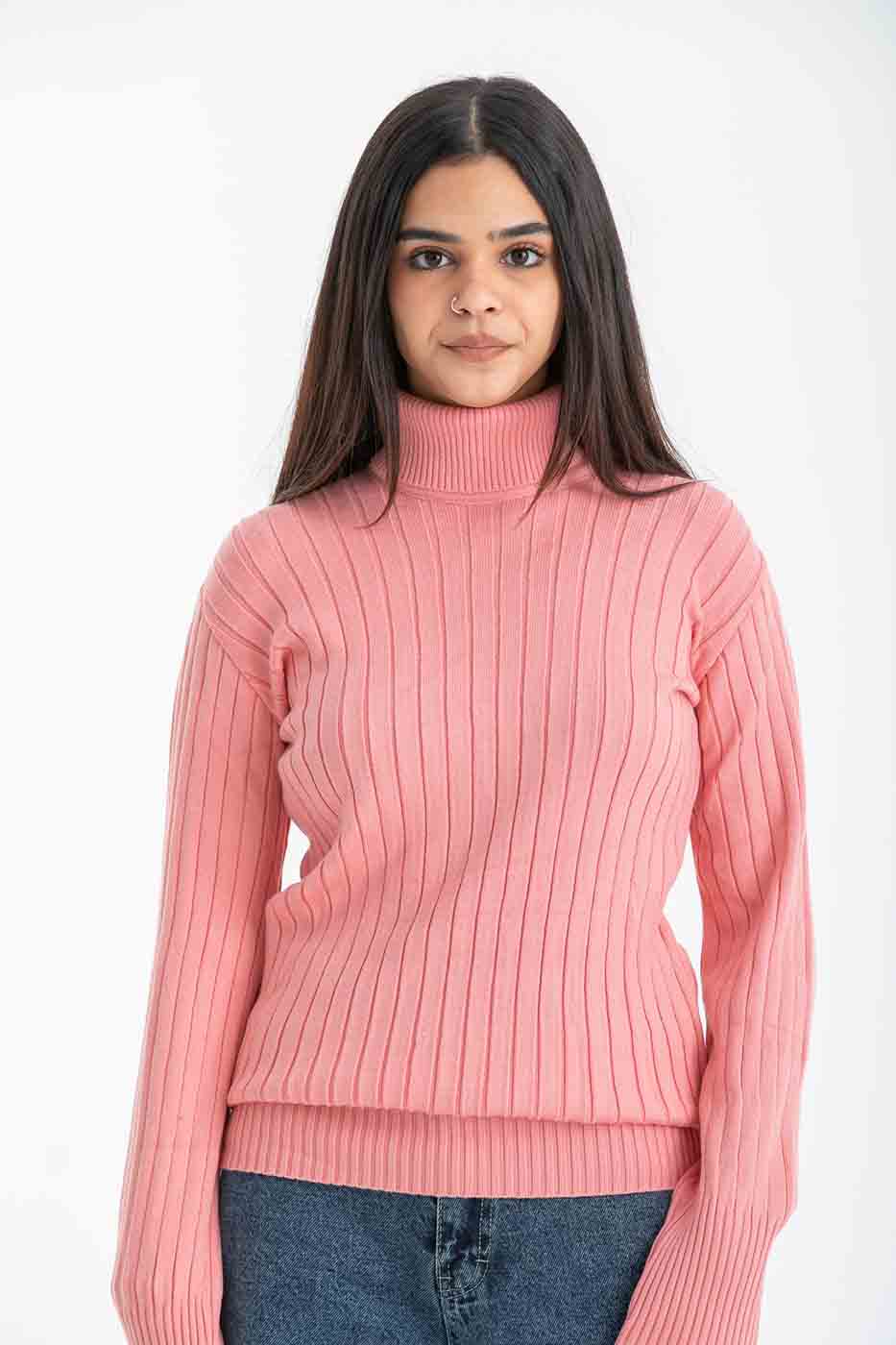 Turtleneck Sweater In Pink – FYI thumbnail