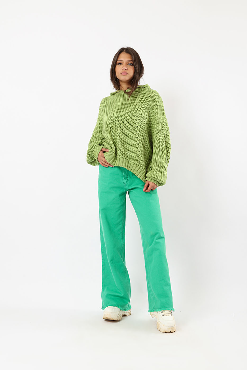 Hooded Sweater In Lime Green – FYI From Dresscode in Egypt