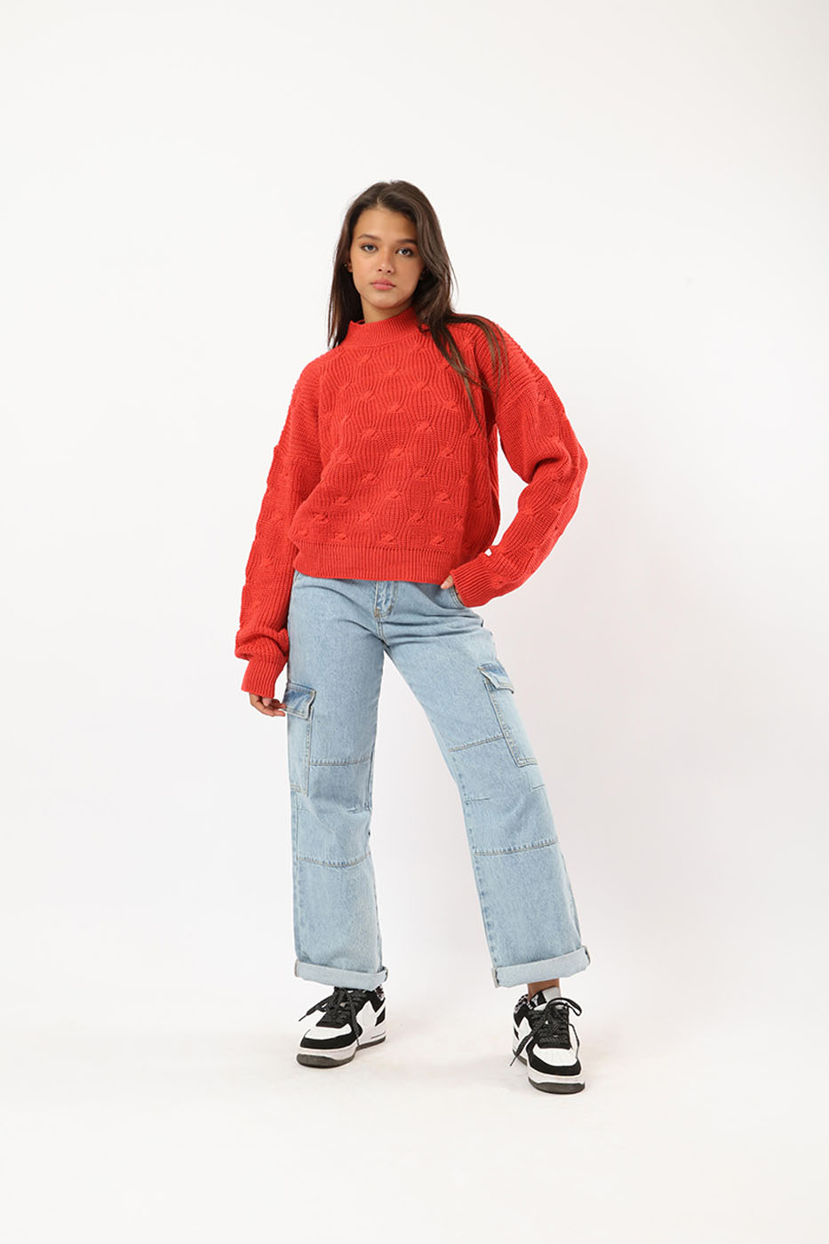 Crewneck Sweater In Red – FYI thumbnail