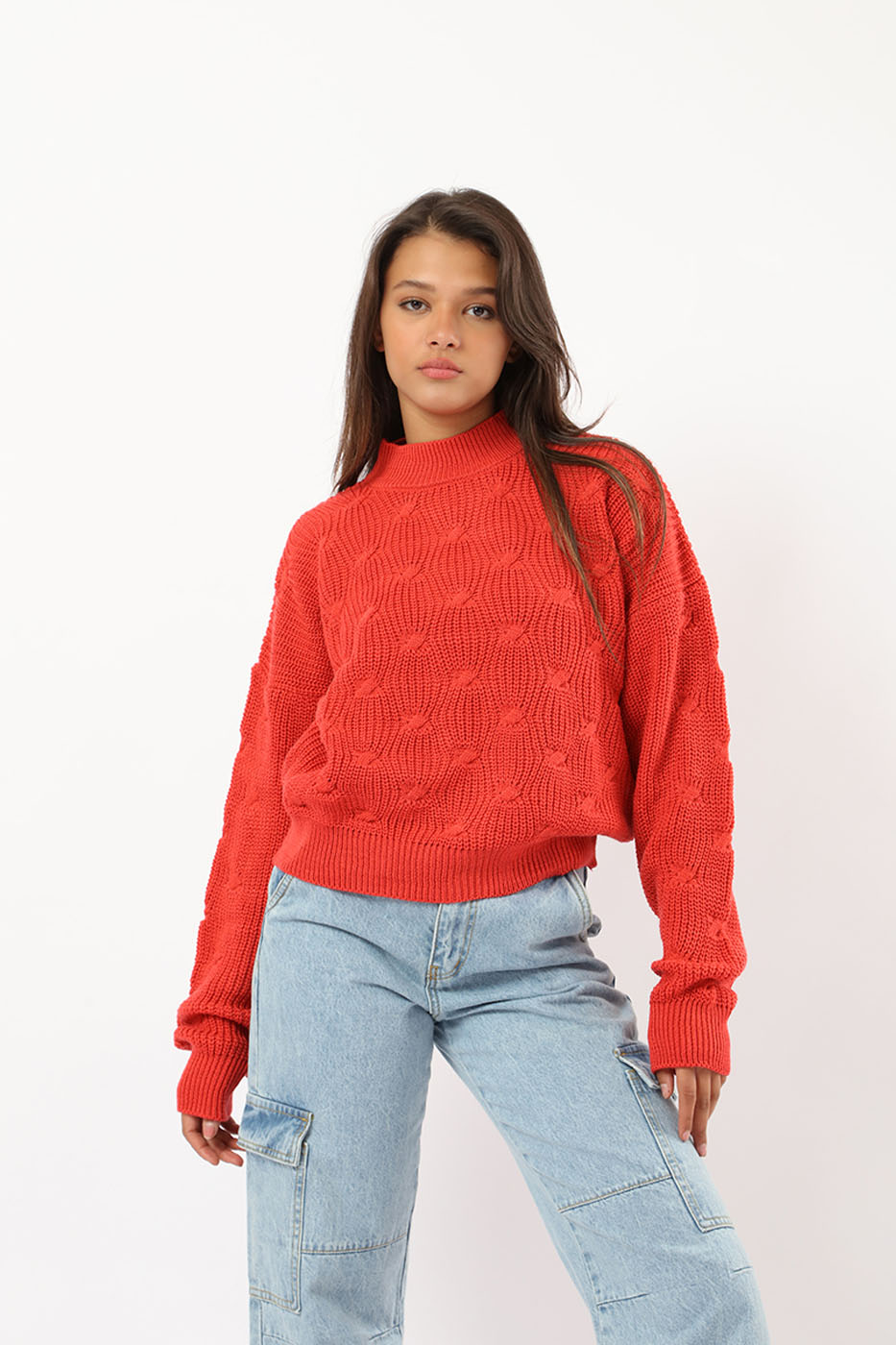 Crewneck Sweater In Red – FYI thumbnail