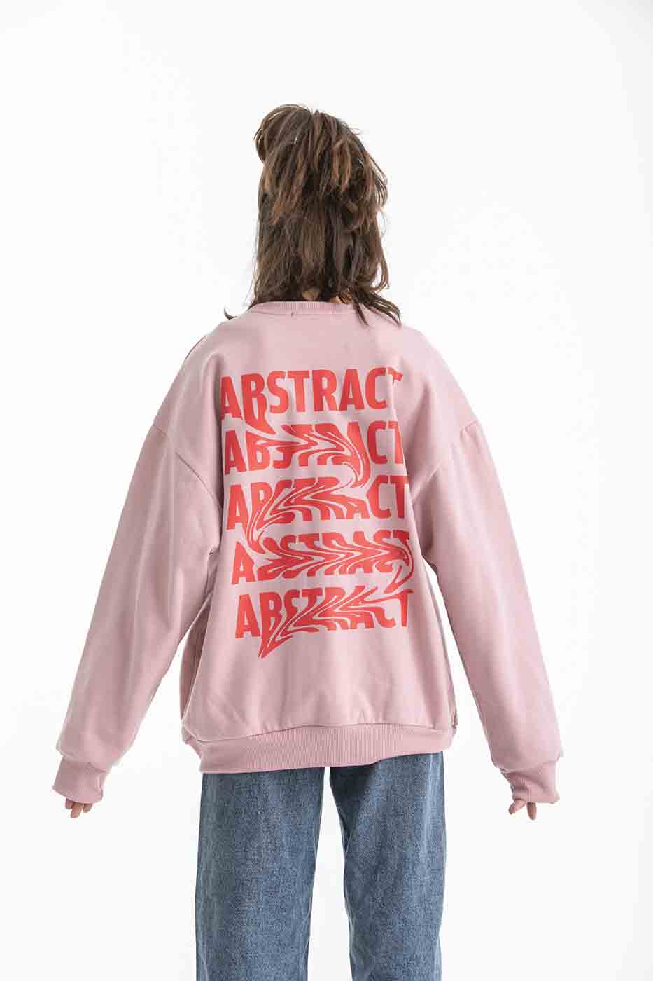 Abstract crewneck in pink thumbnail