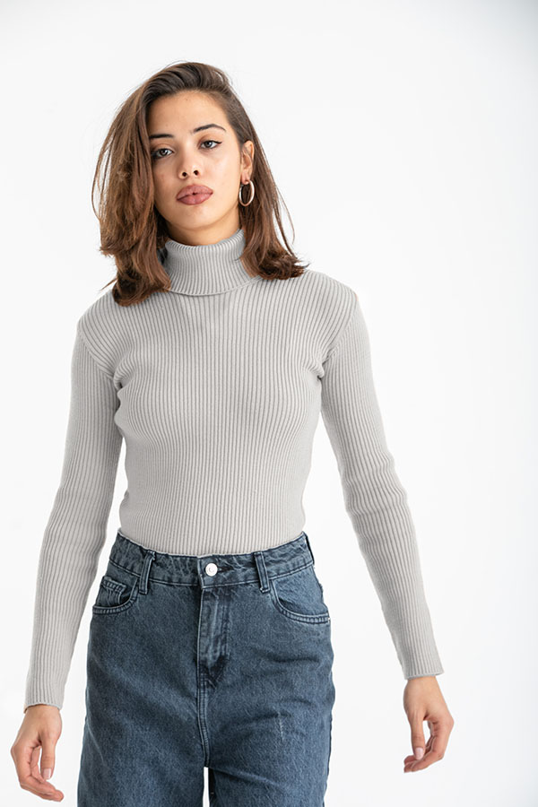 Tendu Turtle Neck In Light Grey From Dresscode in Egypt