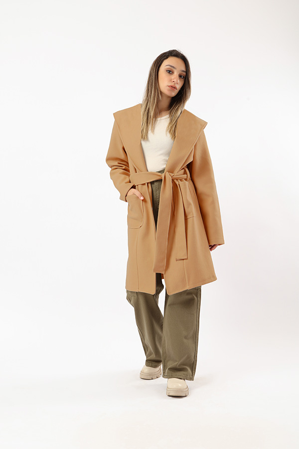 Classic Tied Up Coat In Camel – FYI thumbnail