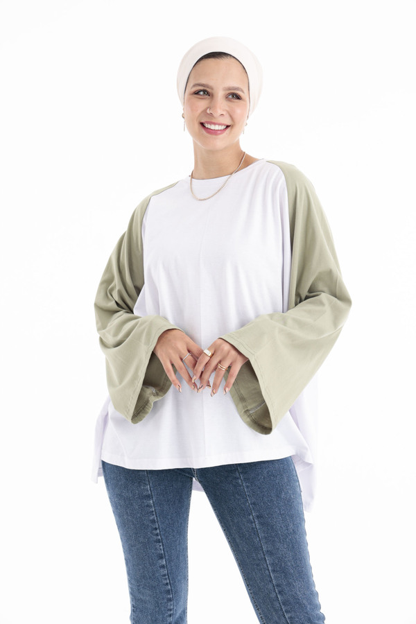 Oversized Olive Long Sleeved Top thumbnail