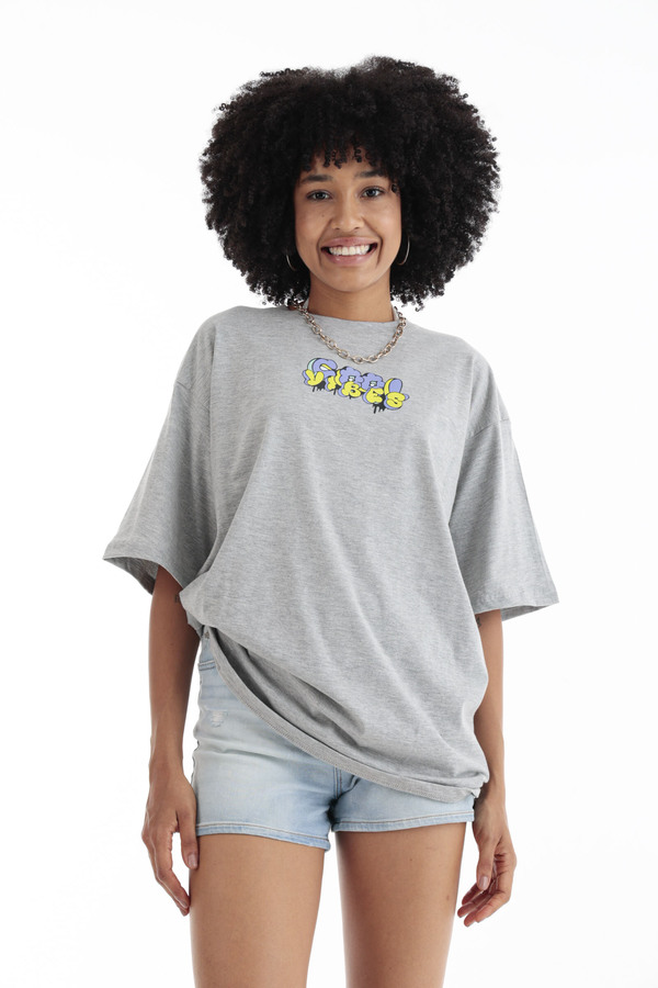 Cool Vibes Printed T-Shirt In Grey thumbnail