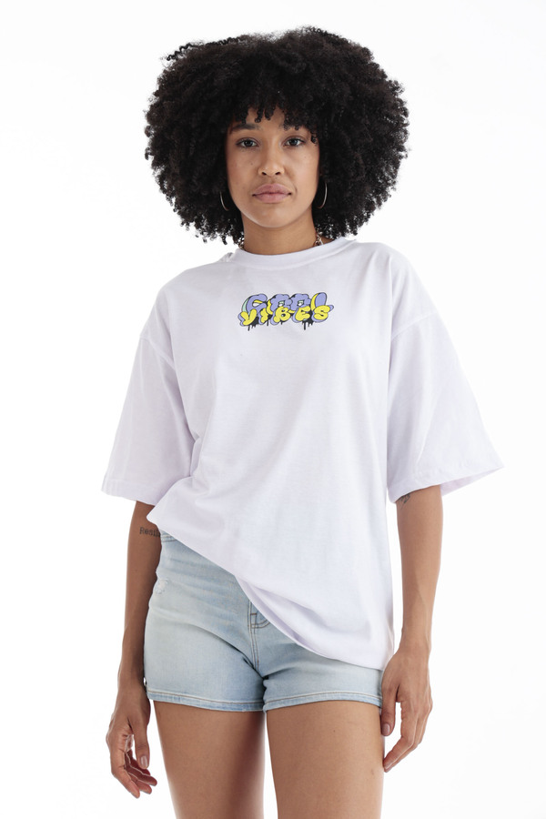 Cool Vibes Printed T-Shirt In White thumbnail