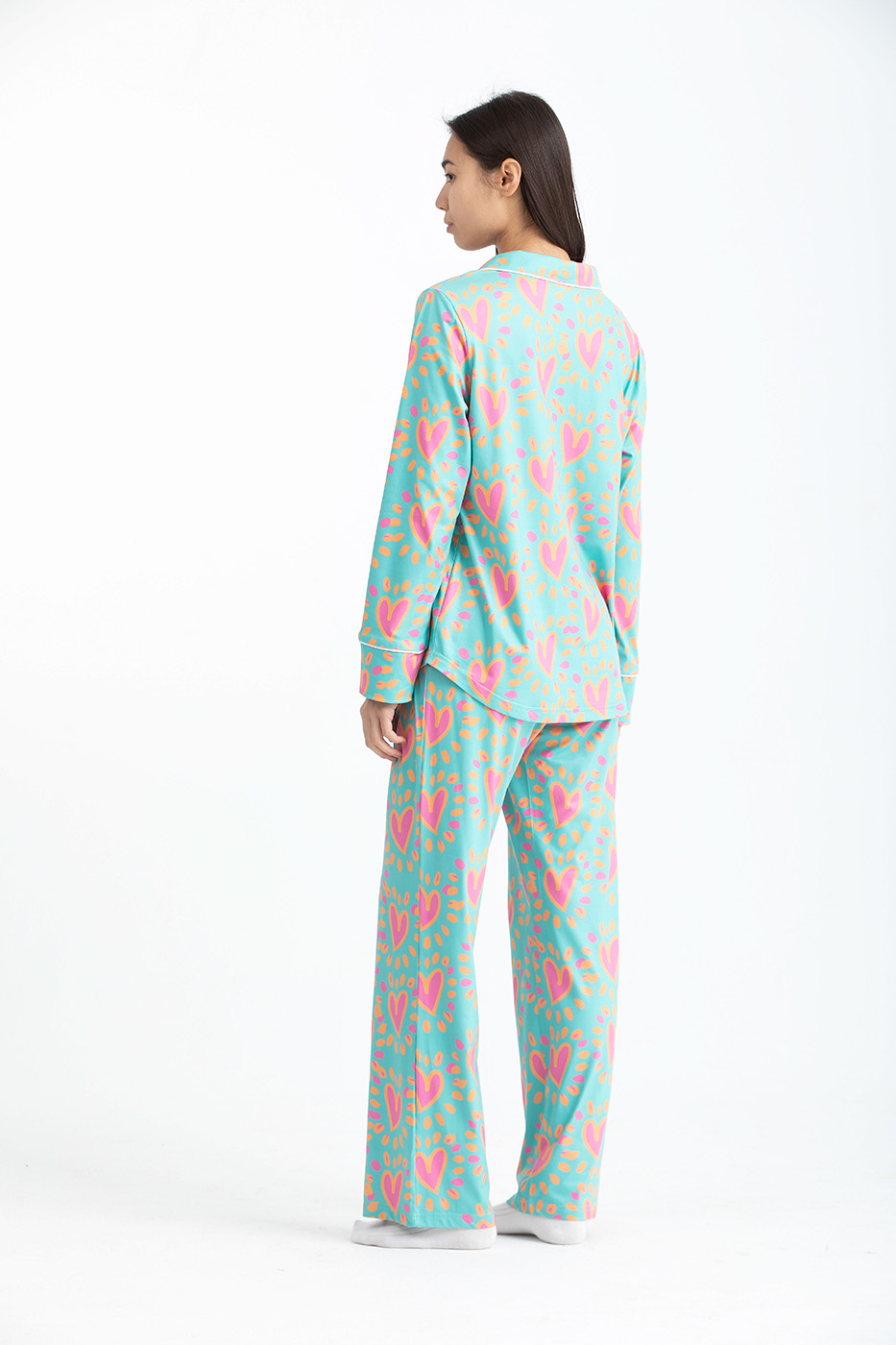 Hearts long sleeve green pyjama set From Dresscode in Egypt