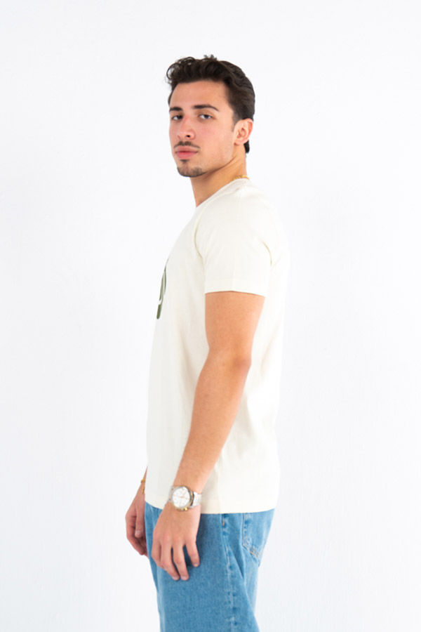 Printed T-Shirt Short Sleeved In Beige – Pretty Green thumbnail
